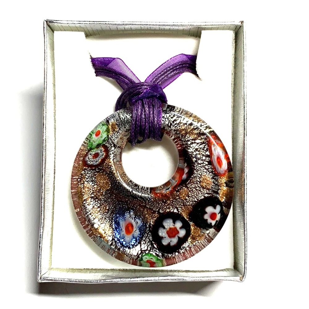 Murano glass Millefiori necklace from Italy NWOT